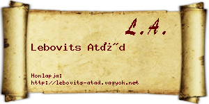Lebovits Atád névjegykártya